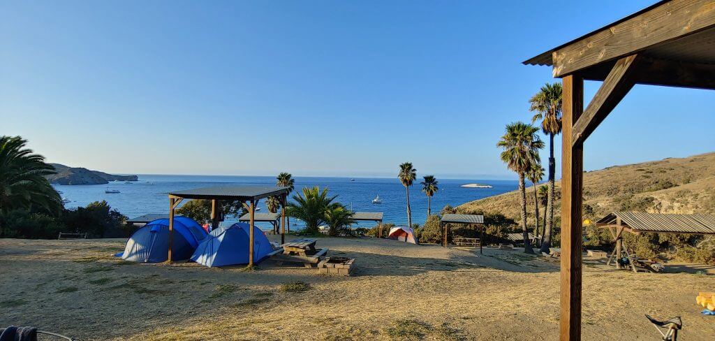 View from Campsite 28 at Two Harbors Catalina Island campground