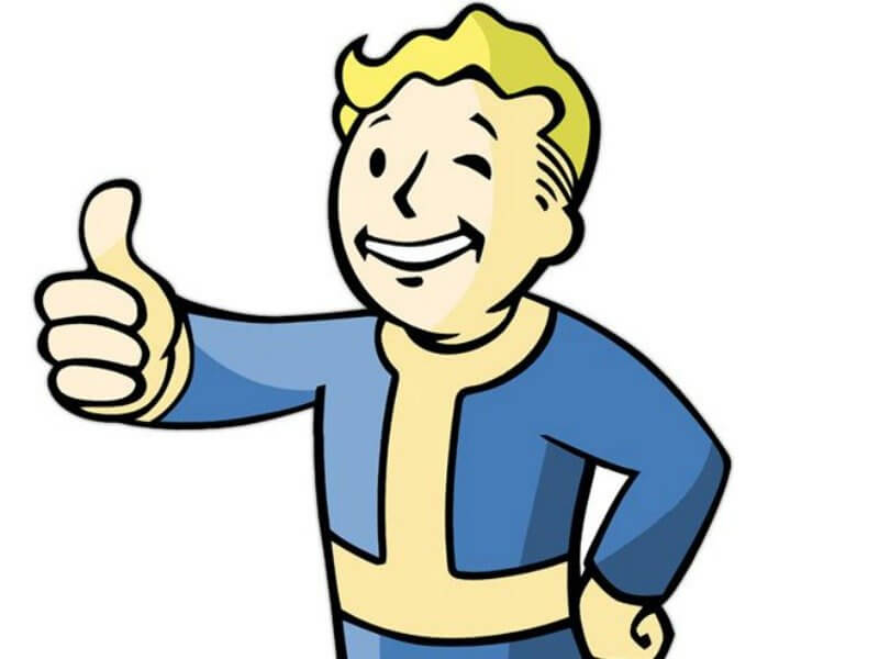 Vault Boy from Fallout Video Game with a thumbs up