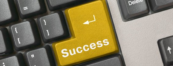 Keyboard with the word Success on the Enter key